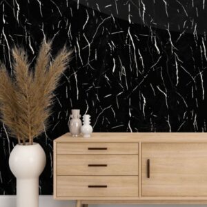 Plancha (UV) PVC Tipo Mármol Black Marquina 122 x 244cm x 3mm a $18.990.