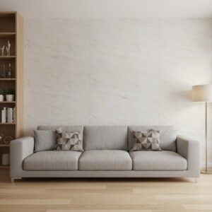 Plancha (UV) PVC Tipo Mármol Carrara Beige 122 x 244cm x 3mm a $18.990.