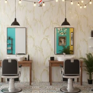 Plancha (UV) PVC Tipo Mármol Dorada 122 x 244cm x 3mm a $18.990