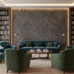 Plancha (UV) PVC Tipo Mármol Gris Oscuro 122 x 244cm x 3mm a $18.990